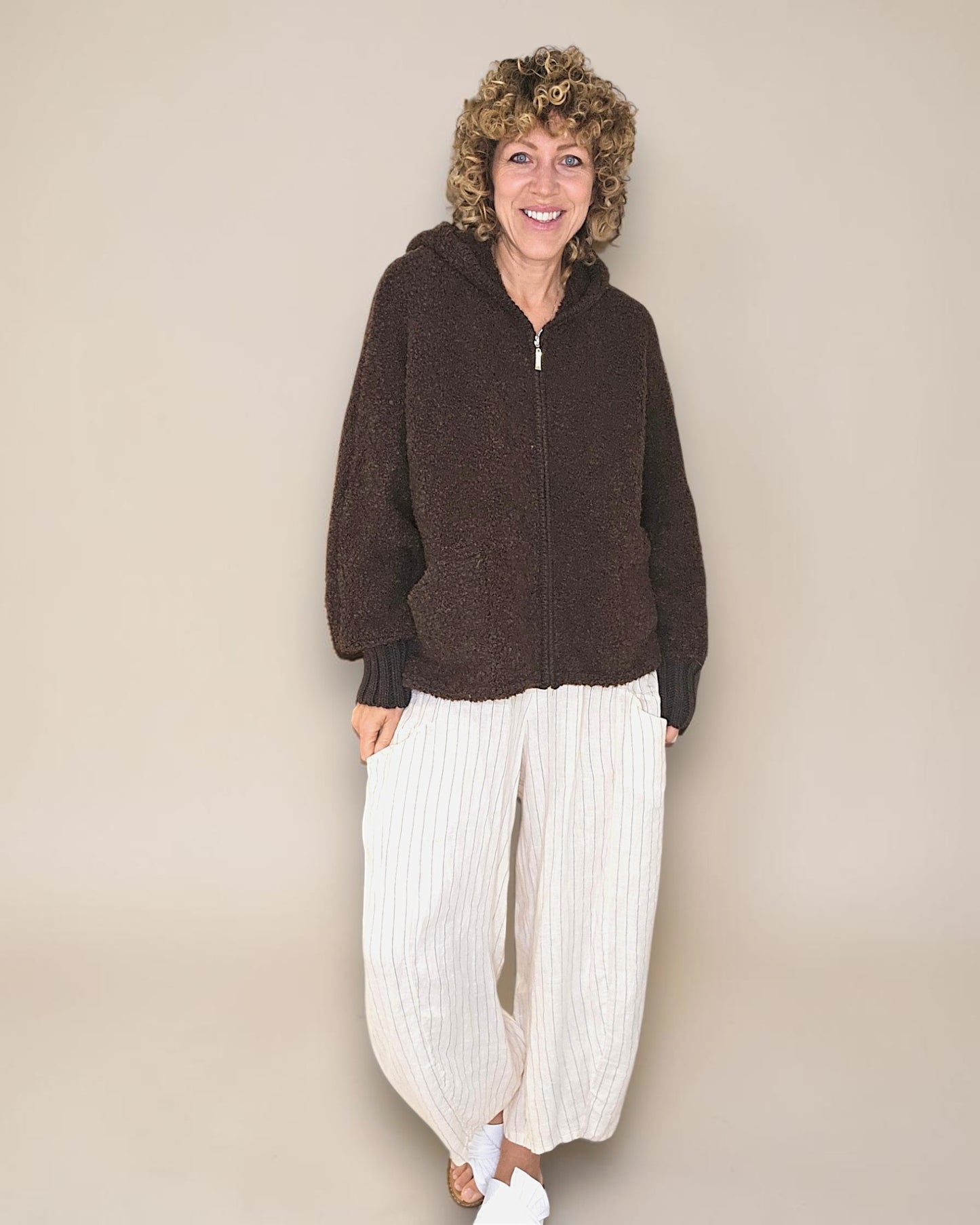 Drk Coffee Chenille Hoodie Jkt