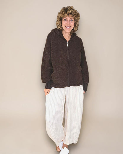 Drk Coffee Chenille Hoodie Jkt