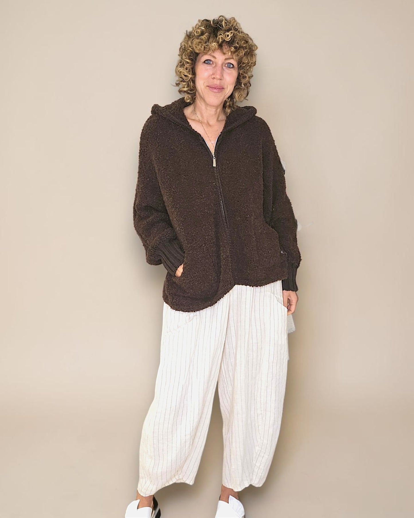 Drk Coffee Chenille Hoodie Jkt