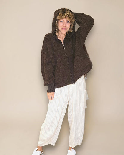 Drk Coffee Chenille Hoodie Jkt