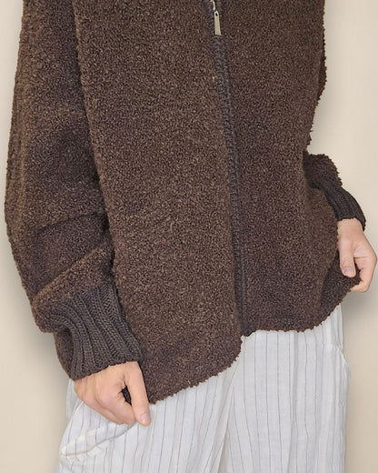 Drk Coffee Chenille Hoodie Jkt