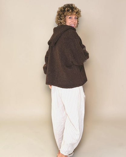 Drk Coffee Chenille Hoodie Jkt