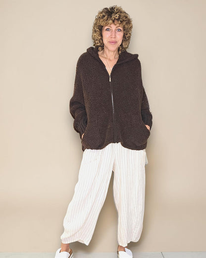 Drk Coffee Chenille Hoodie Jkt