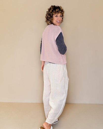 Antique Pink Pure Cotton Knit Vest