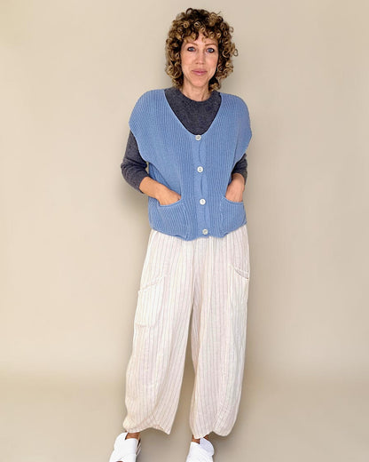 Petrol Pure Cotton Knit Vest