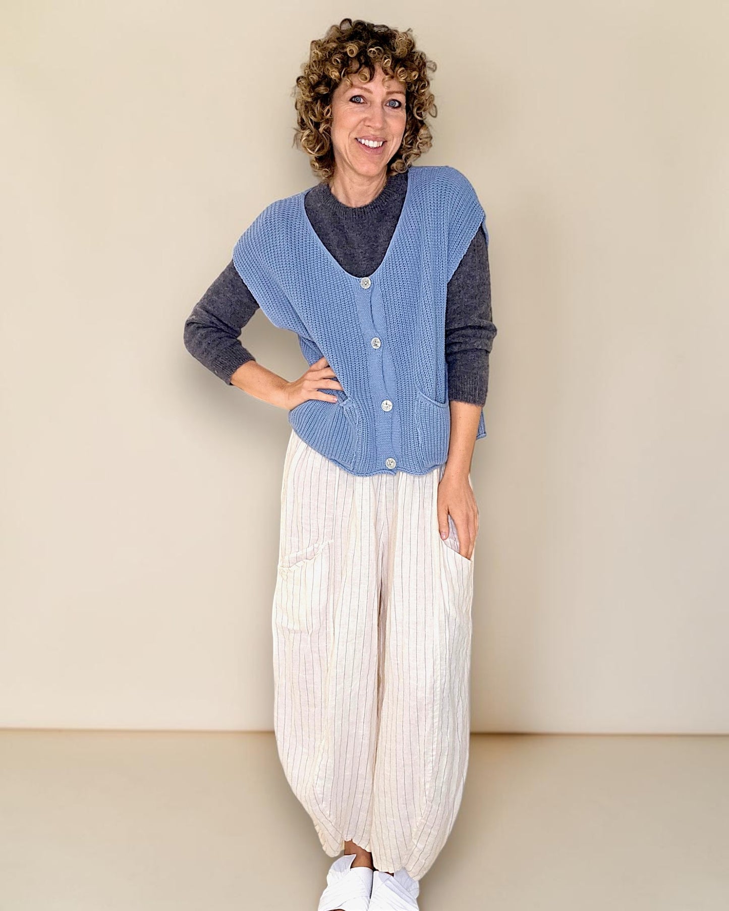 Petrol Pure Cotton Knit Vest