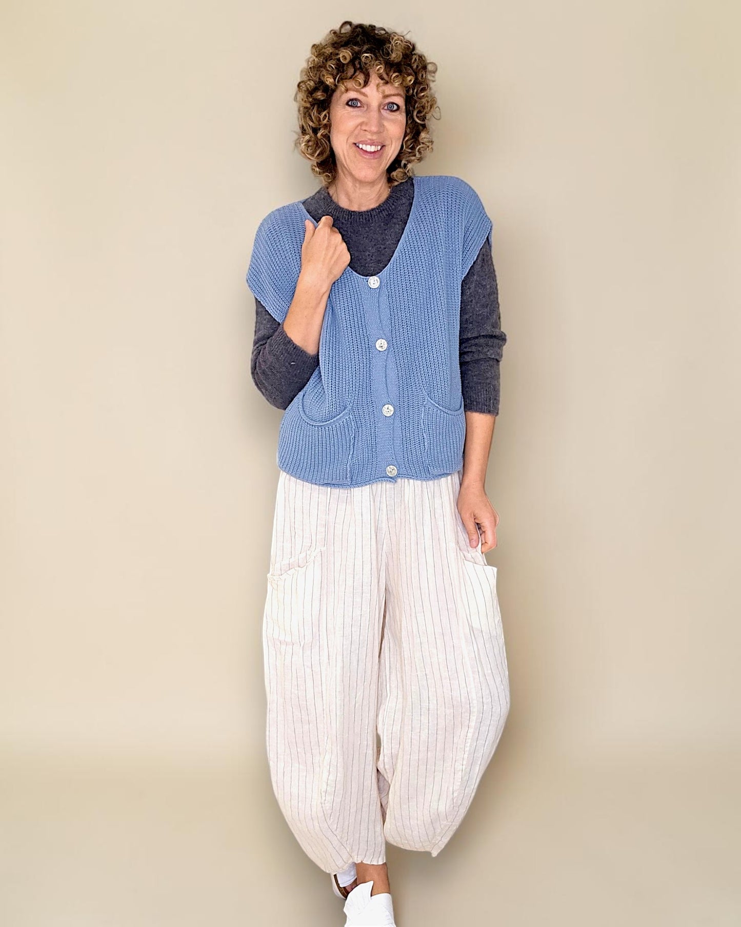 Petrol Pure Cotton Knit Vest