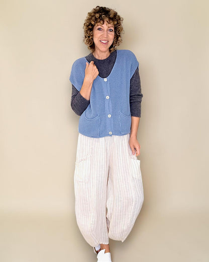 Petrol Pure Cotton Knit Vest