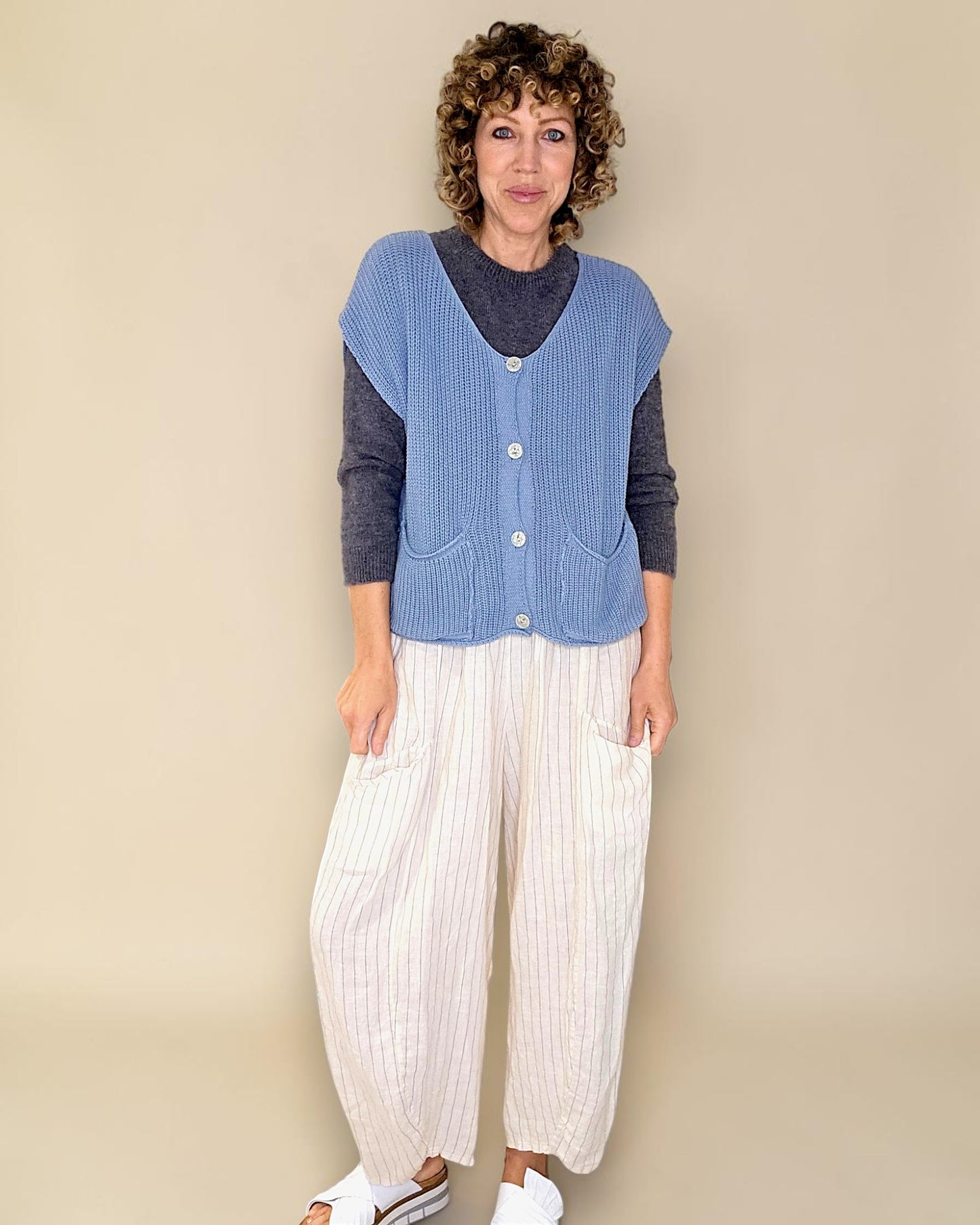Petrol Pure Cotton Knit Vest