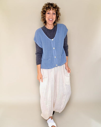 Petrol Pure Cotton Knit Vest