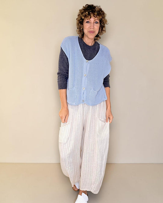 Baby Blue Pure Cotton Knit Vest