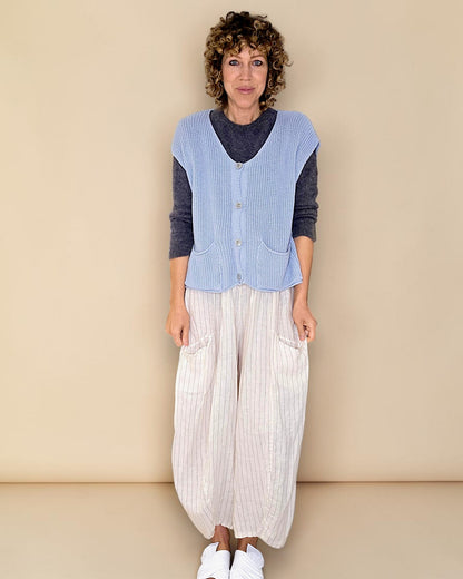 Baby Blue Pure Cotton Knit Vest