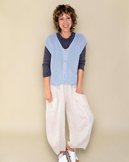 Baby Blue Pure Cotton Knit Vest