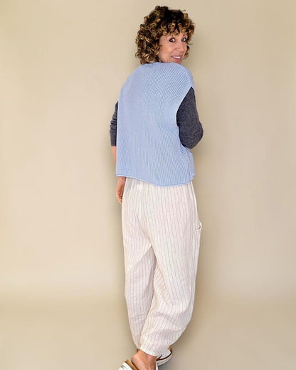 Baby Blue Pure Cotton Knit Vest