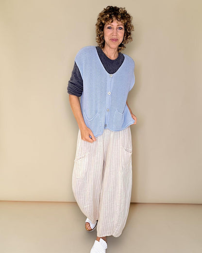 Baby Blue Pure Cotton Knit Vest