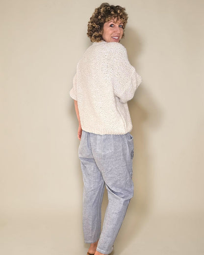 Vanilla Chenille Wool Blend Babydoll Sweater