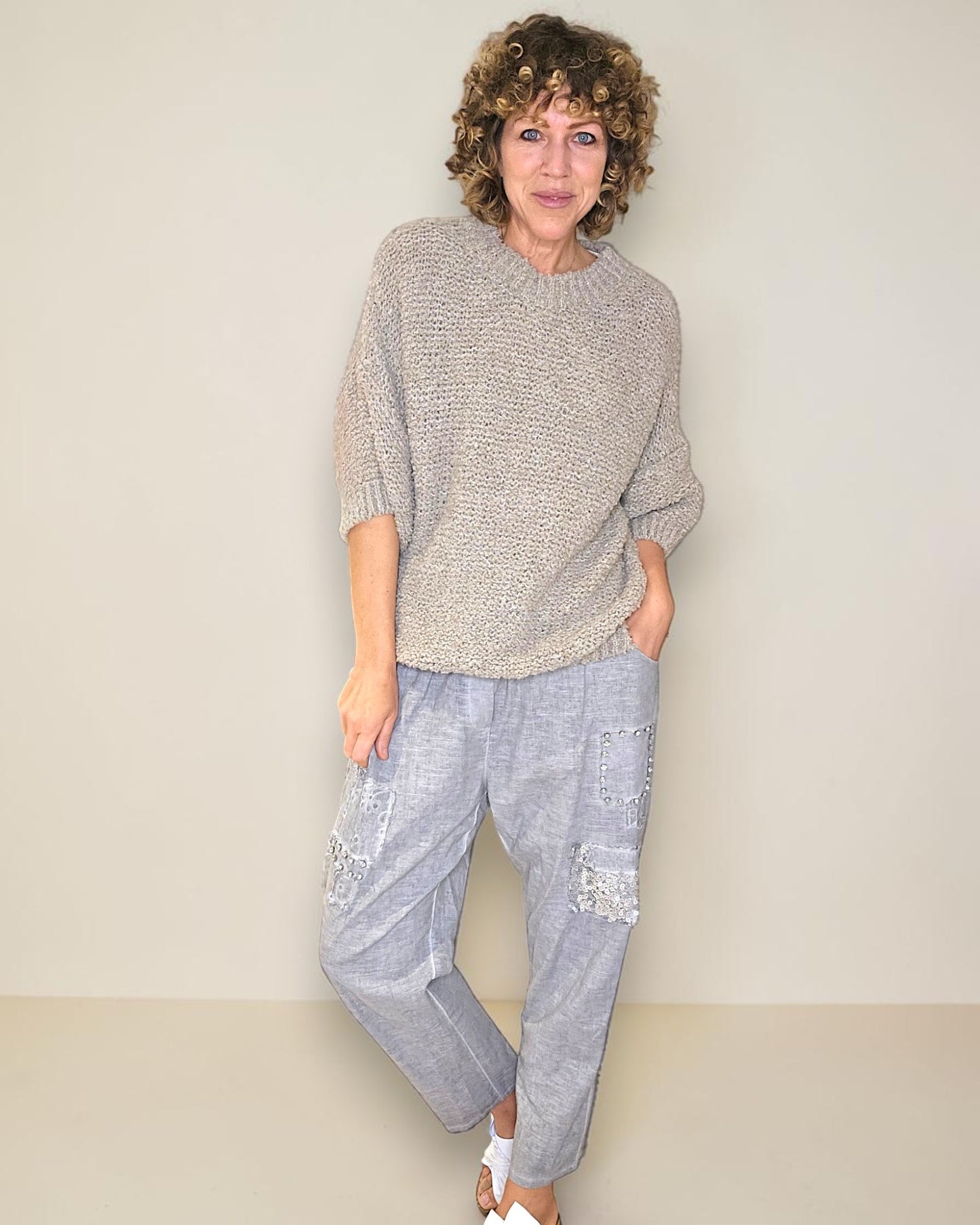 Mocha Chenille Wool Blend Babydoll Sweater