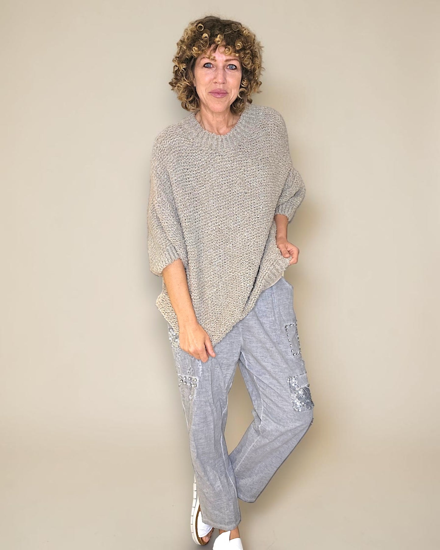 Mocha Chenille Wool Blend Babydoll Sweater