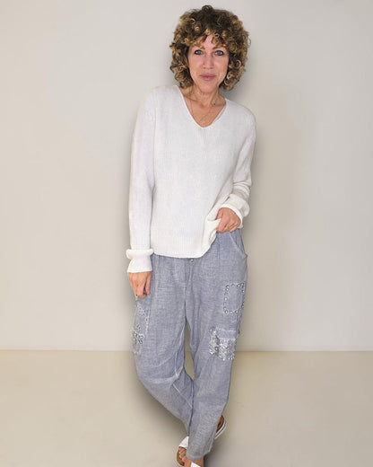 Vanilla Rib V-Neck Best Basics B. Alpaca Blend Sweater