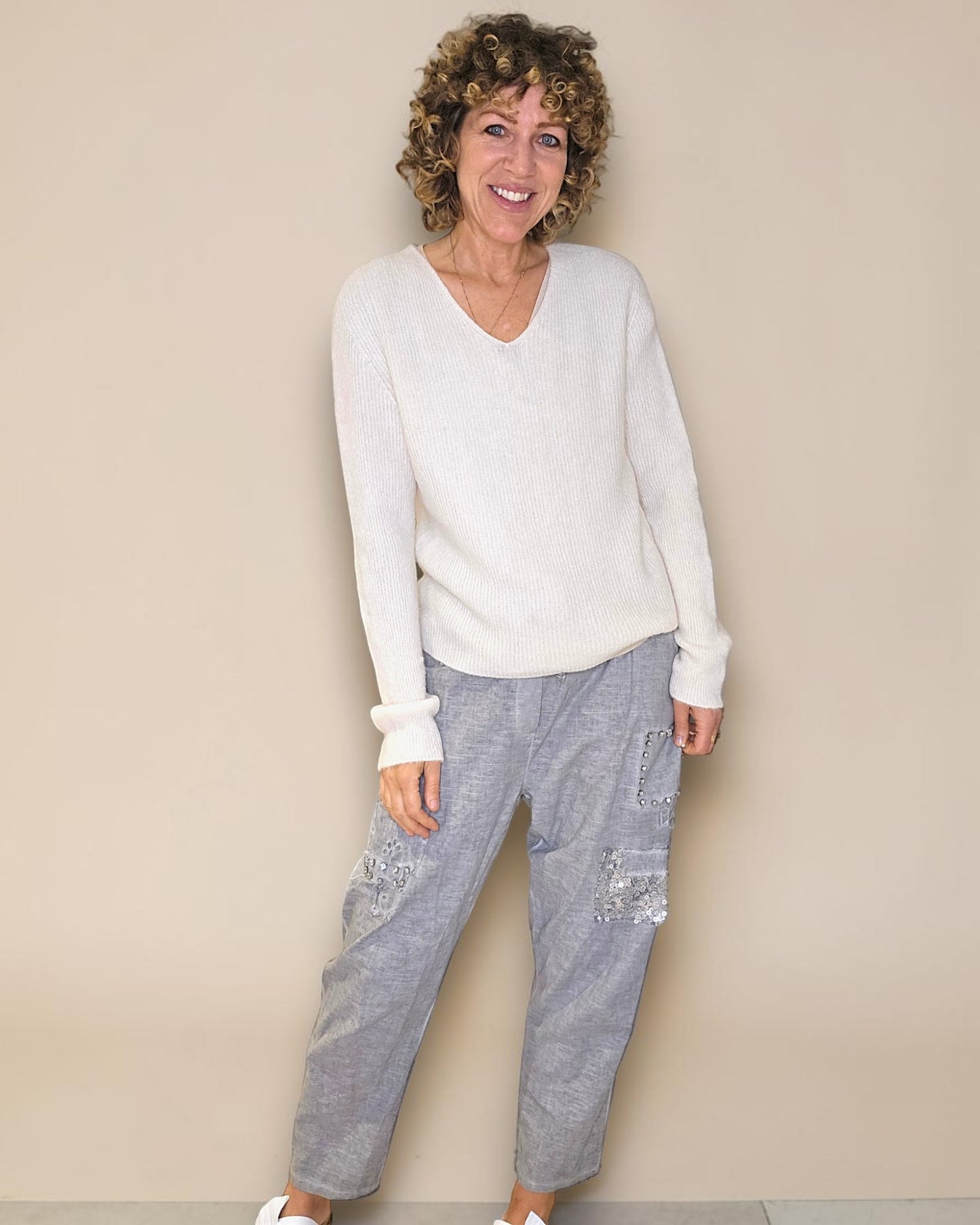 Vanilla Rib V-Neck Best Basics B. Alpaca Blend Sweater
