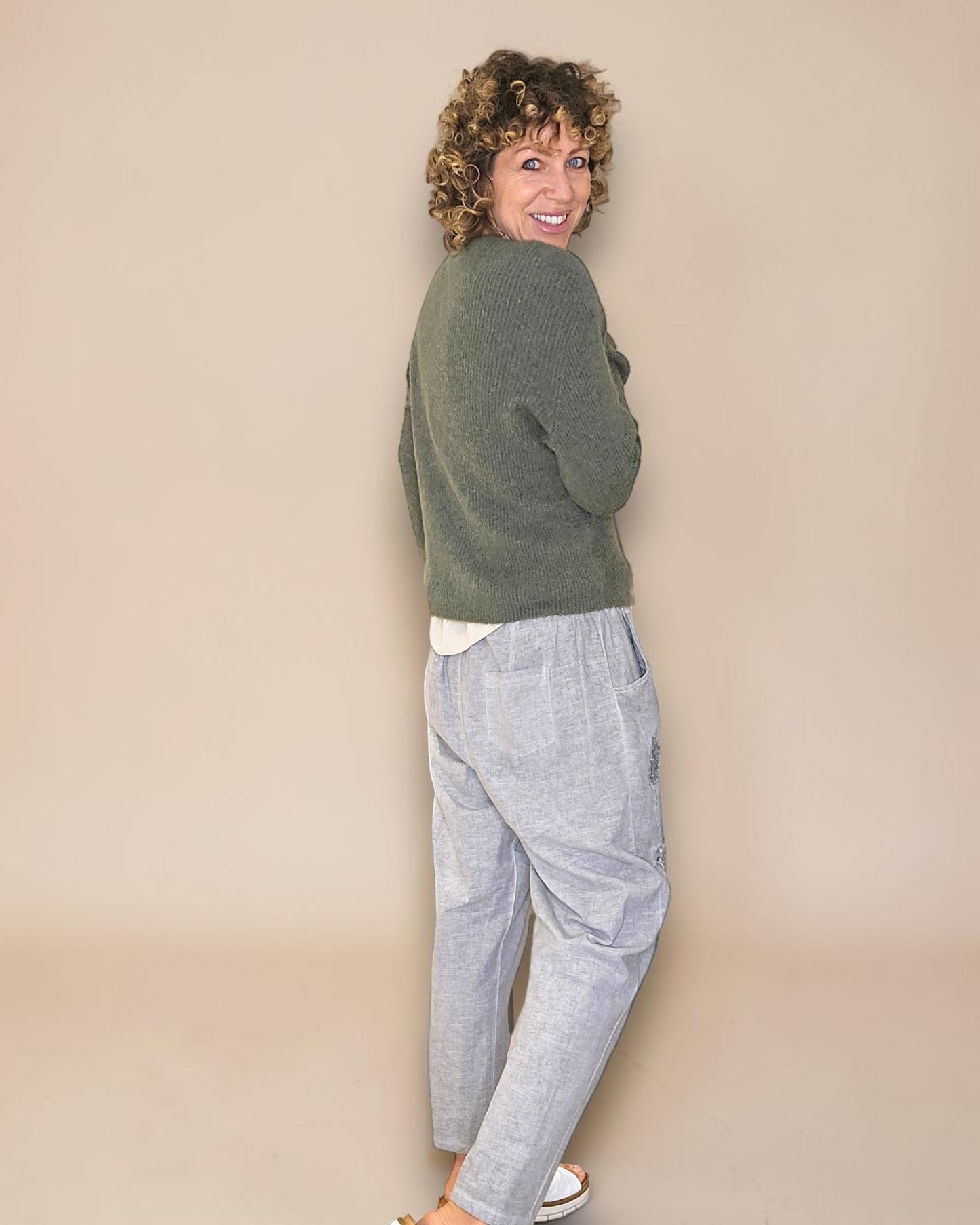 Forest Rib V-Neck Best Basics B. Alpaca Blend Sweater