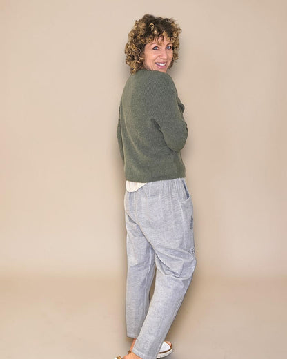 Forest Rib V-Neck Best Basics B. Alpaca Blend Sweater