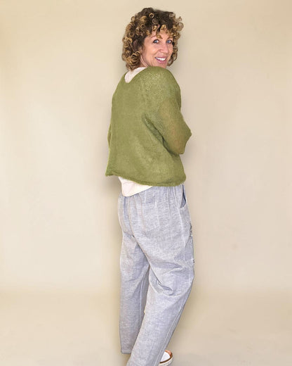 Forest See Through 75% Mohair Blend Top