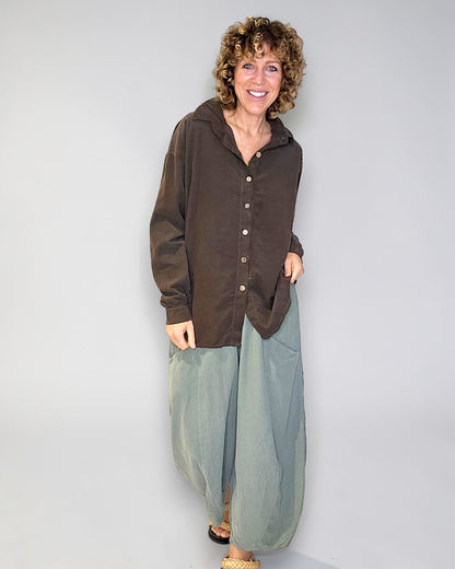 Coffee Corduroy Shirt