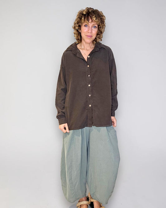 Coffee Corduroy Shirt