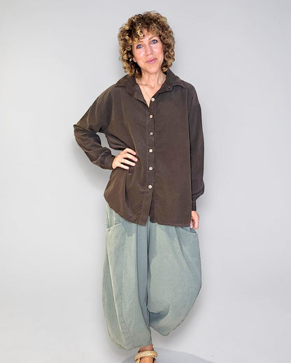 Coffee Corduroy Shirt