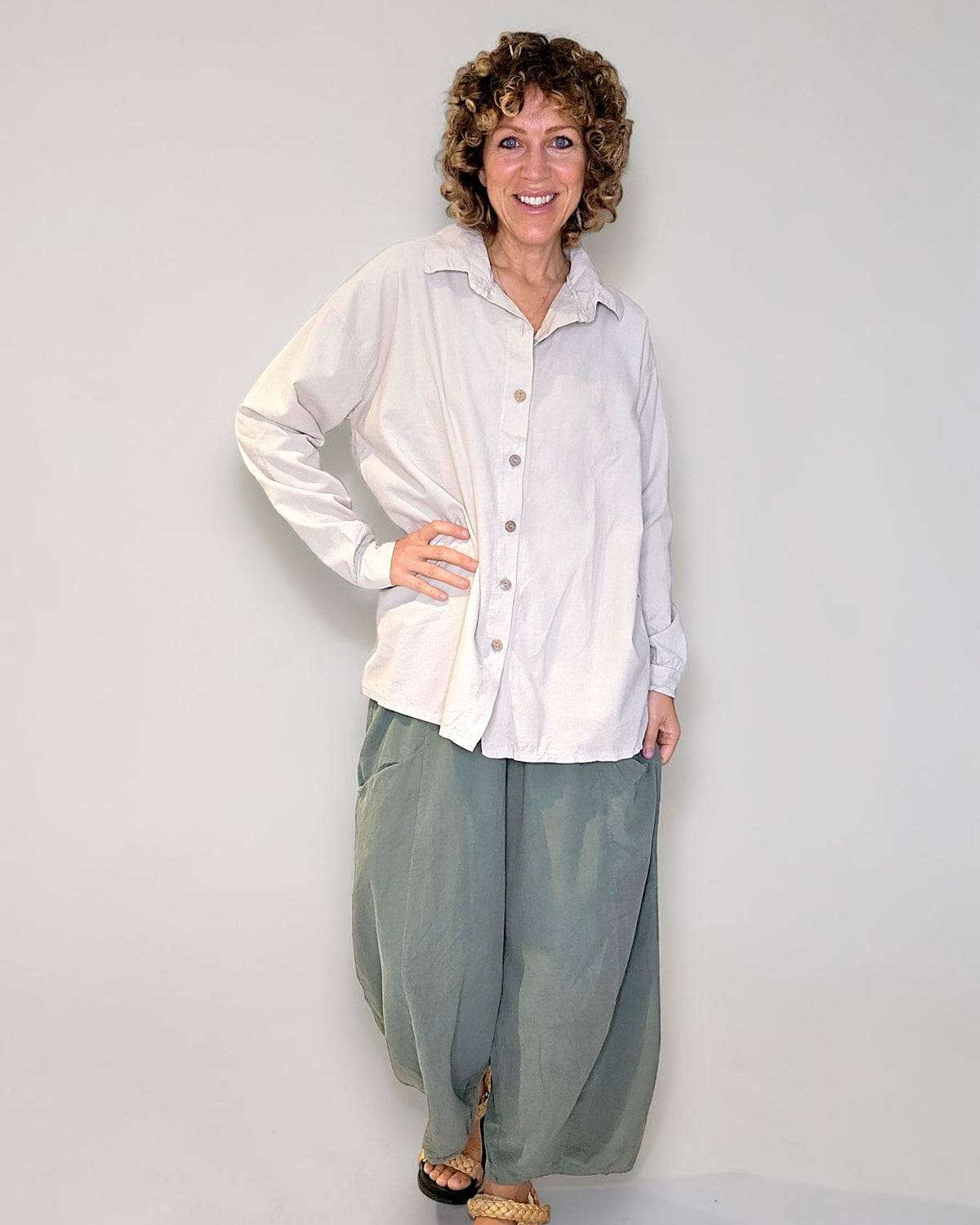 Beige Corduroy Shirt