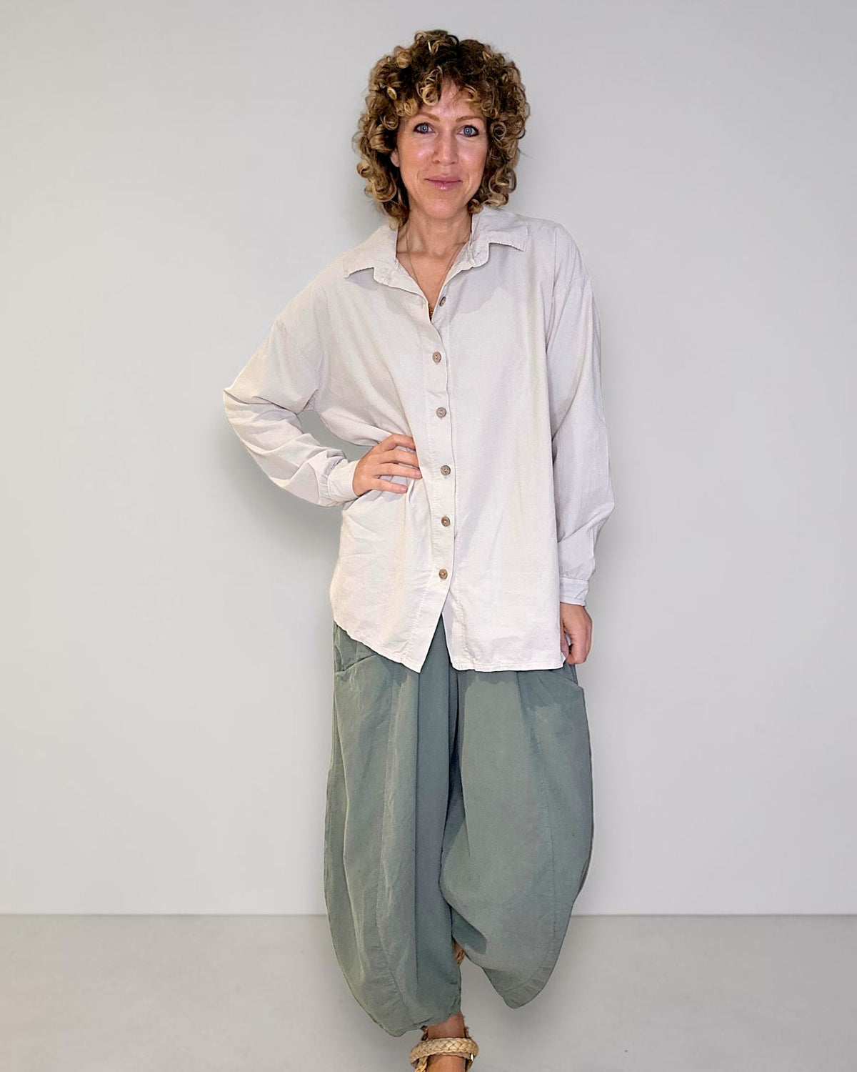 Beige Corduroy Shirt