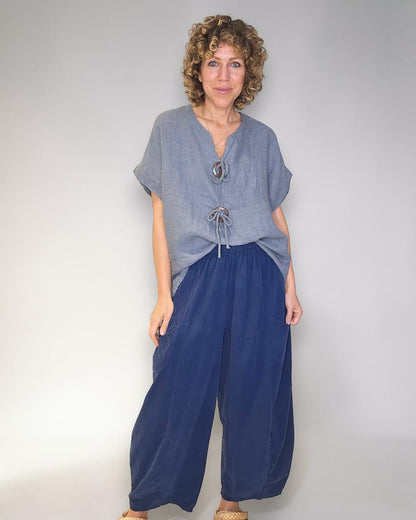Grey Deux Button Top