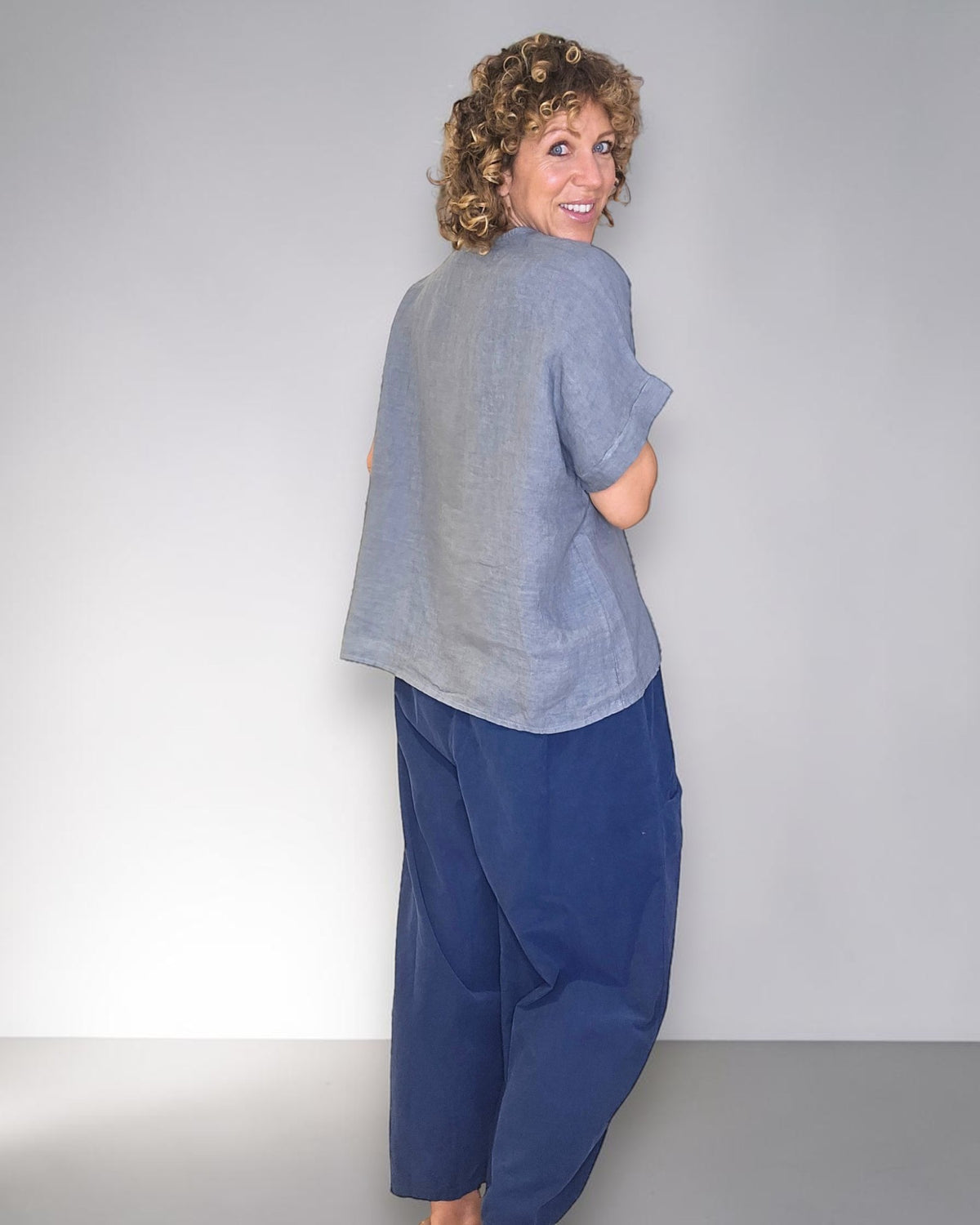 Grey Deux Button Top
