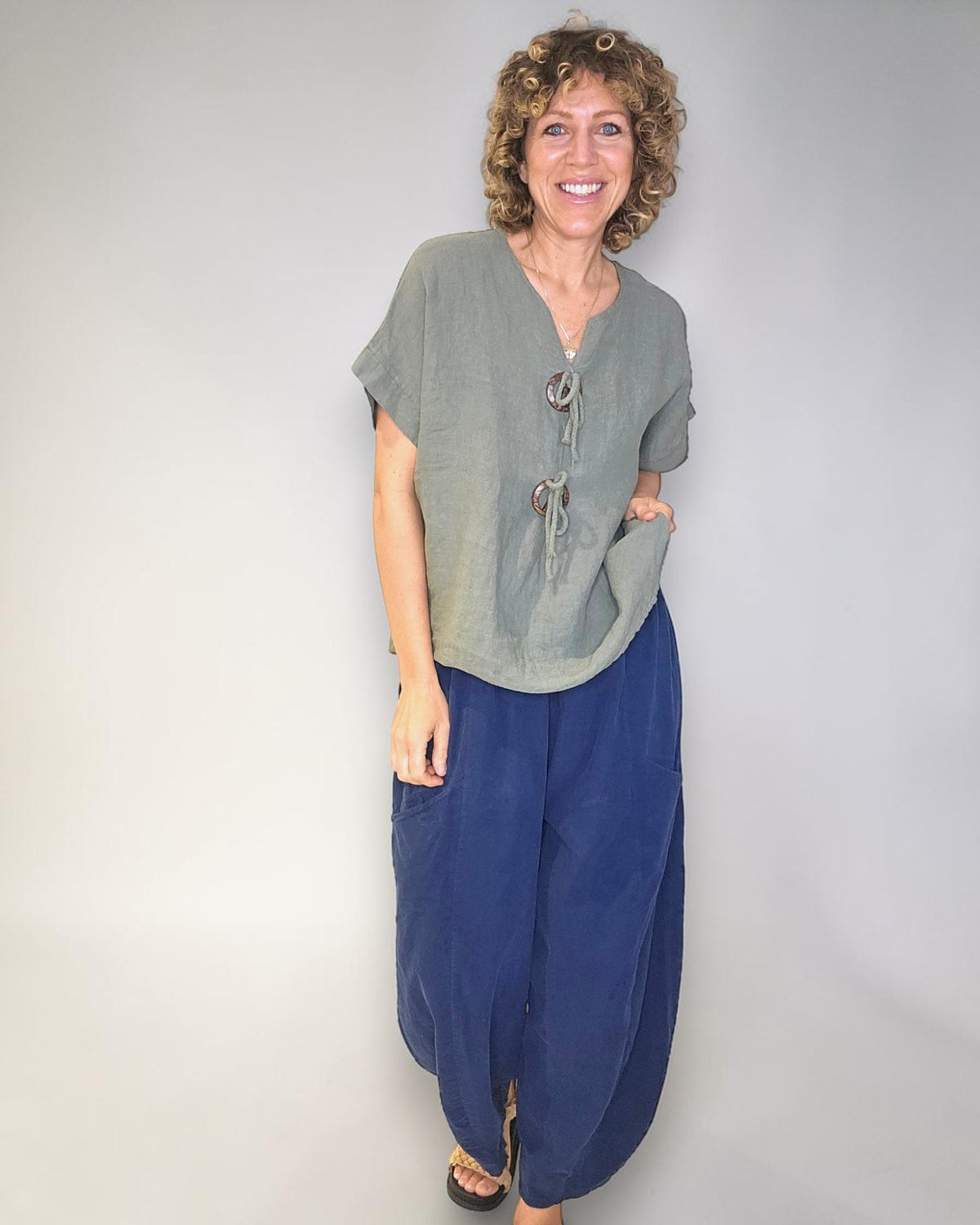 Forest Deux Button Top