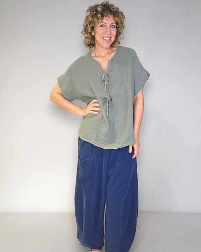 Forest Deux Button Top