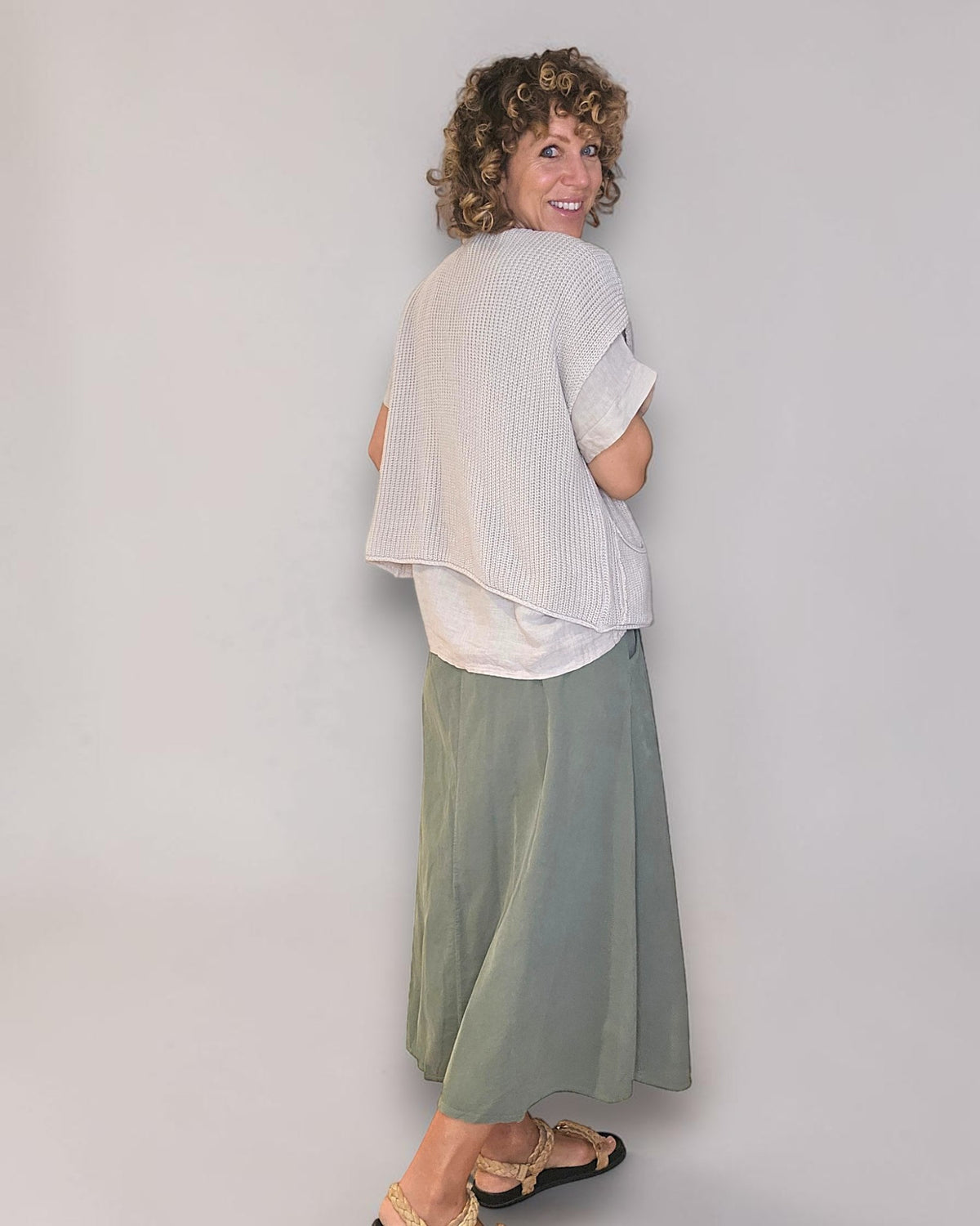 Forest Midi Corduroy Button Skirt