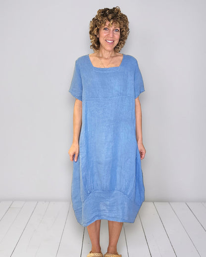 Sky Blue Mid Sleeve Maxi