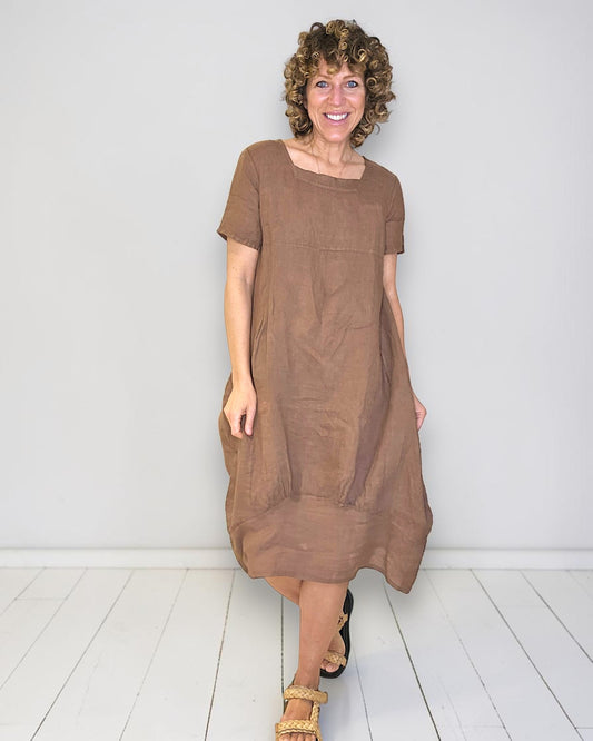 Coffee Mid Sleeve Maxi