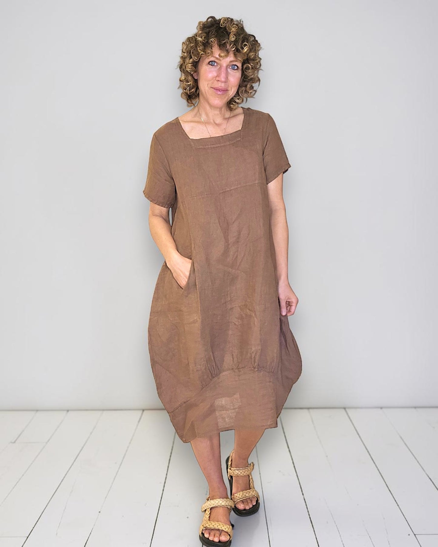 Coffee Mid Sleeve Maxi