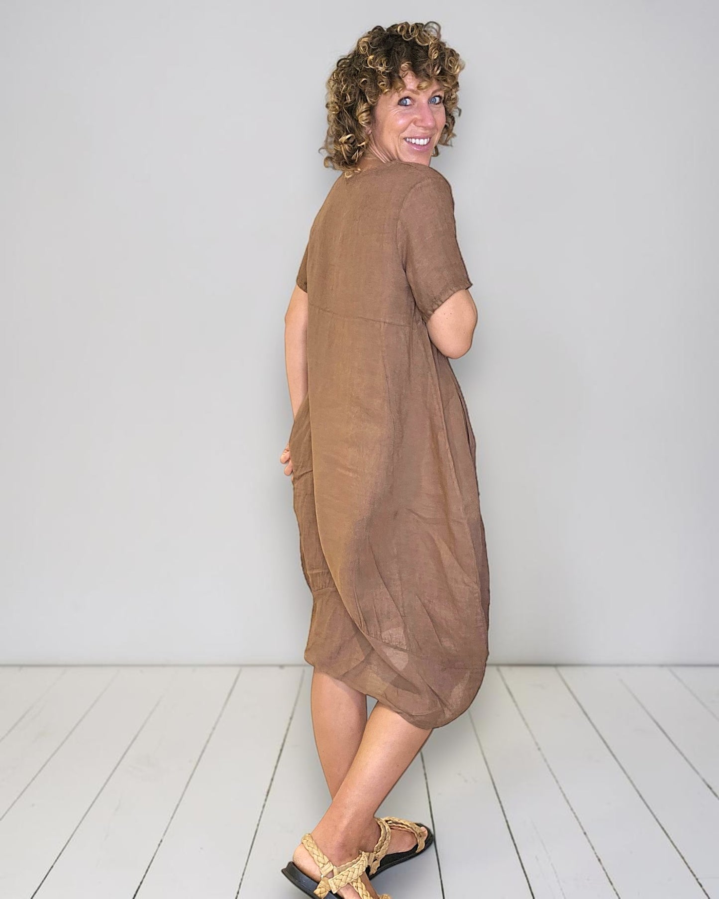 Coffee Mid Sleeve Maxi