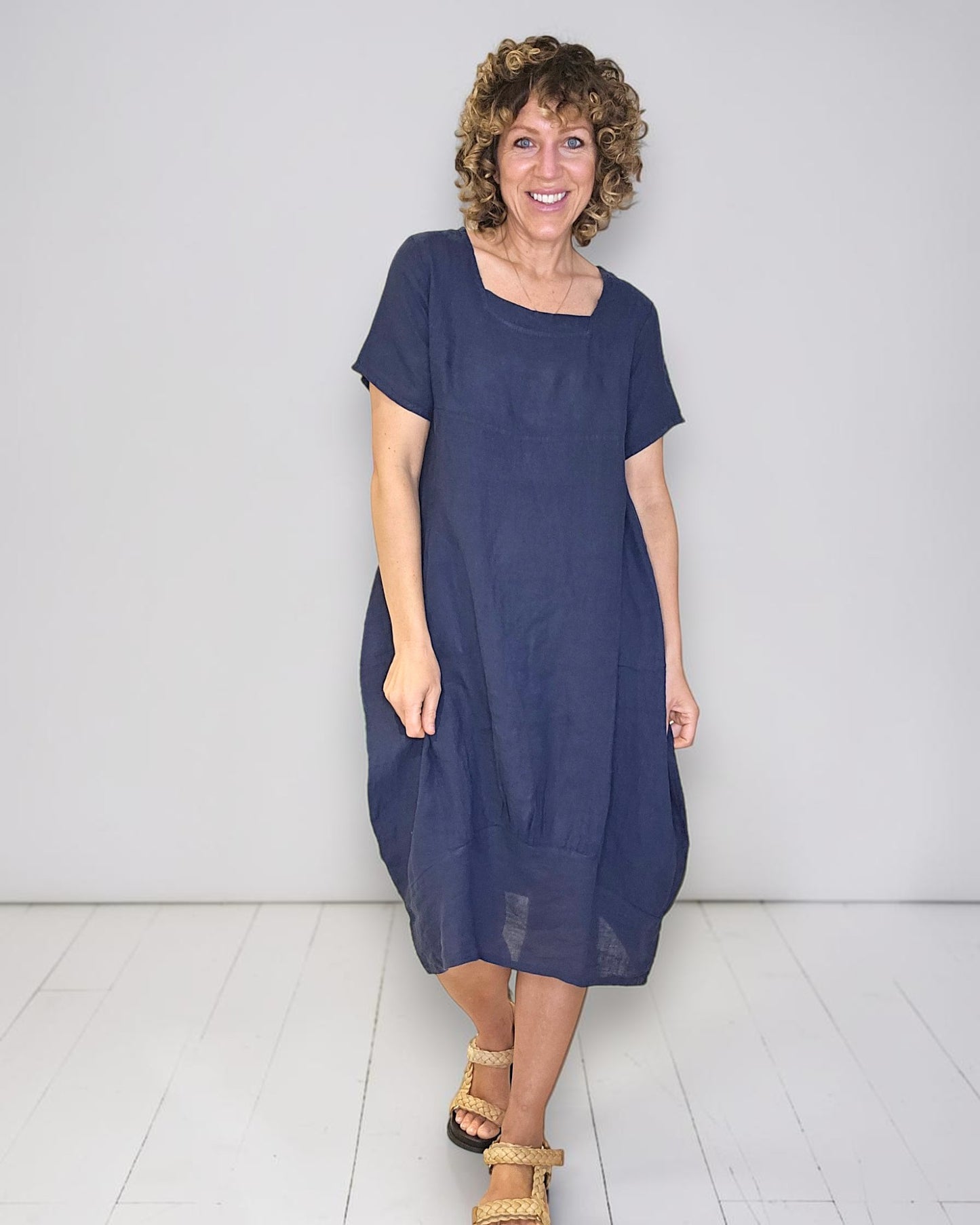 Navy Mid Sleeve Maxi