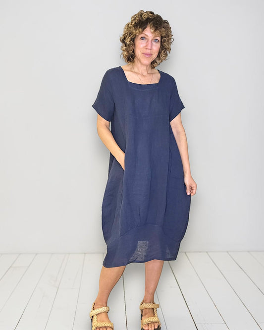 Navy Mid Sleeve Maxi