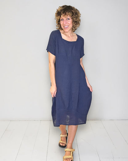 Navy Mid Sleeve Maxi