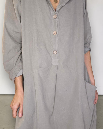 Mocha Corduroy Shirt Dress