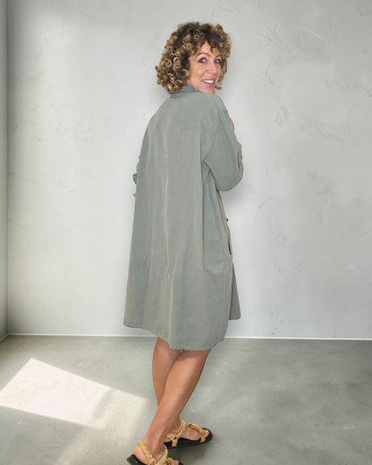 Forest Corduroy Shirt Dress