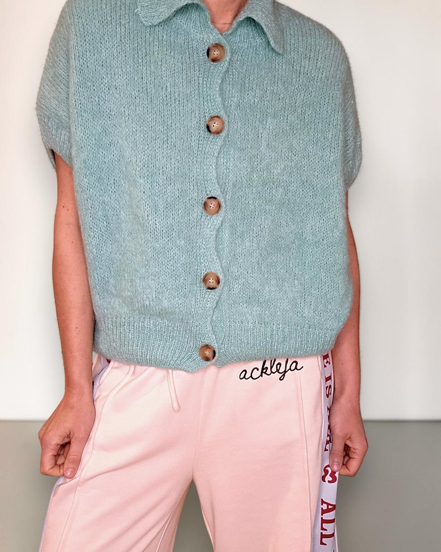 Mint Collar Mohair Blend Vest