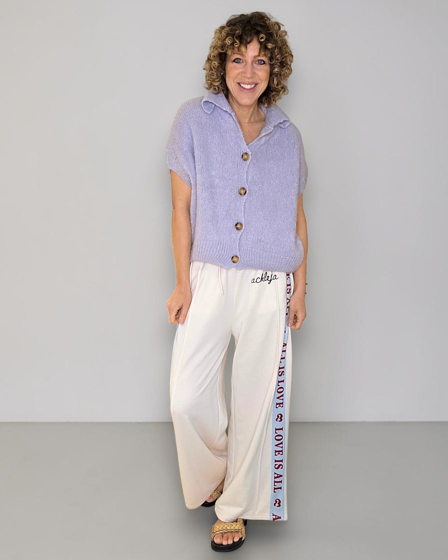 Lavender Collar Mohair Blend Vest