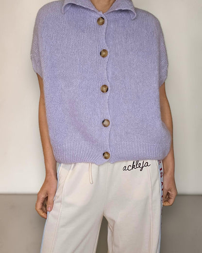 Lavender Collar Mohair Blend Vest