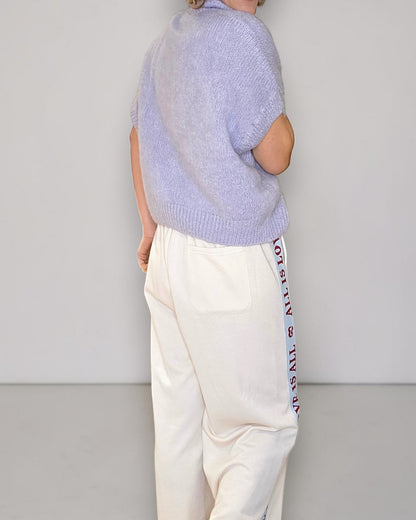 Lavender Collar Mohair Blend Vest